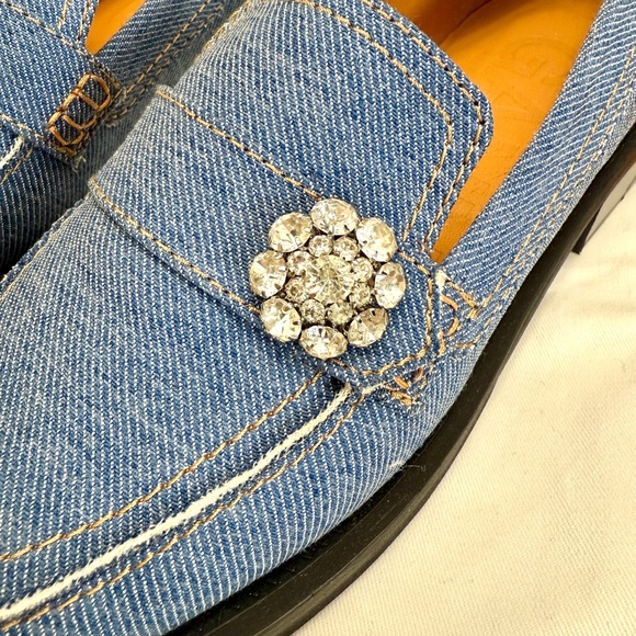 Ganni Crystal Embellished Denim Loafers - Picture 6 of 9